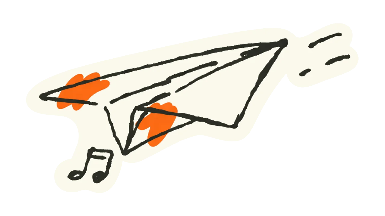 Hands sketching music playlist strategies